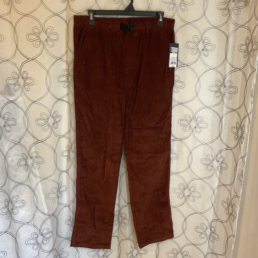 New Men's Corduroy Pull On Pants With Belt Size XS-barnwood Brown-original Use‎
